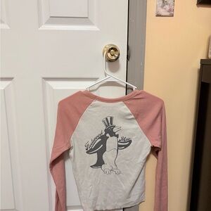 Pink and White Long Sleeve Shirt